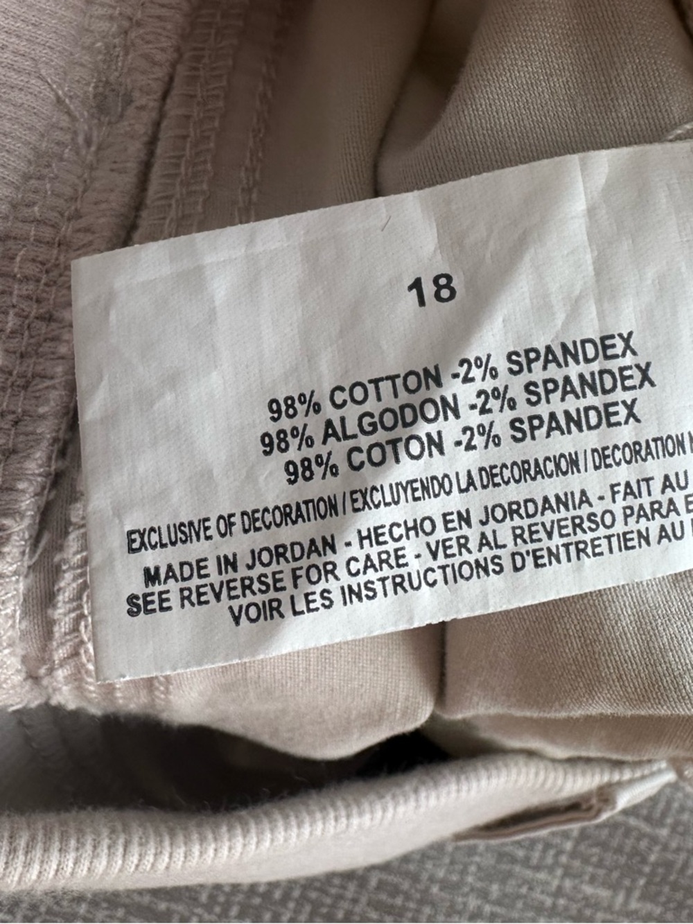 Gloria Vanderbilt Women’s Casual Skimmer Capris Size 18 NWT Beige - Picture 7 of 12